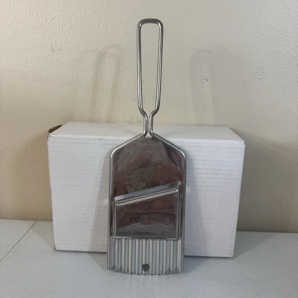 Vintage Foley Hand Held Slicer Serrater Stainless Steel Vegetables Chopper